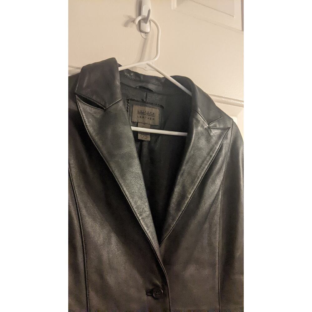 John Paul Richard Black Lambs Leather Jacket, Three Button Closure< Size 14 - Picture 6 of 11